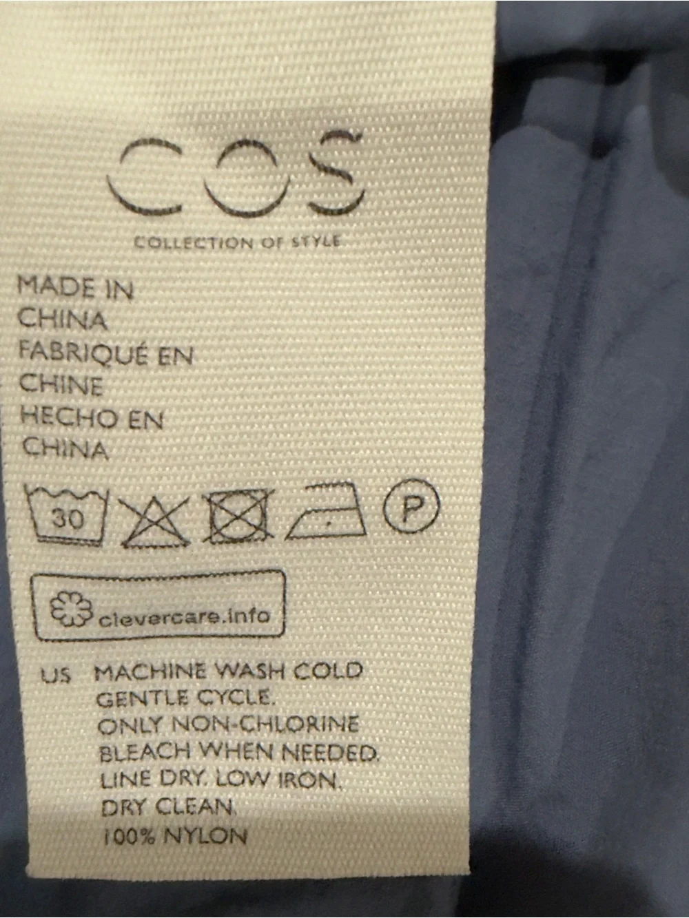 COS Men’s Blue Technical Overshirt Jacket Hidden Snap Front Lightweight Size M